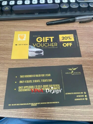 In Voucher tiếng Anh Renting Car Gift Voucher 20% Off - VND776