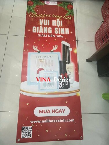 In Poster PP khổ 60cm x 160cm dùng gắn kệ X chương trình khuyến mãi vui hội Giáng sinh - VND801