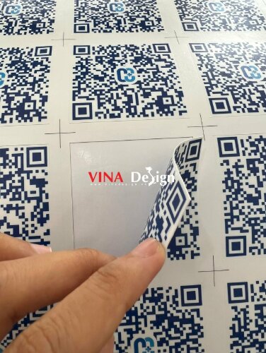 In decal sticker dán mã QRcode thông tin xe máy nhân viên, in ngược 2 mặt - VND97