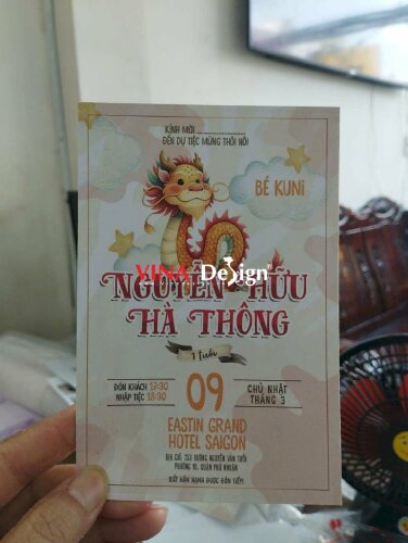 Set bao thư & thiệp mời tiệc thôi nôi bé trai - VND868