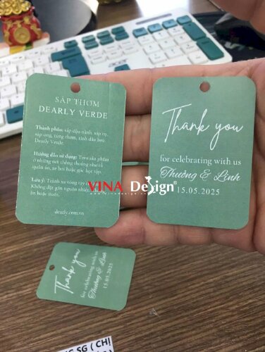 In tag Thank You cảm ơn khách dự đám cưới gắn túi sáp thơm làm quà - VND934