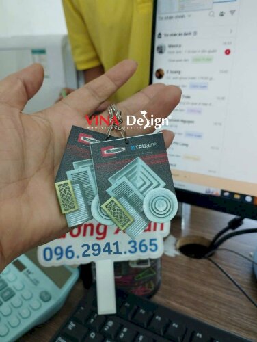 Móc khóa mica in 2 mặt hình ảnh sản phẩm làm quà tặng - VND941