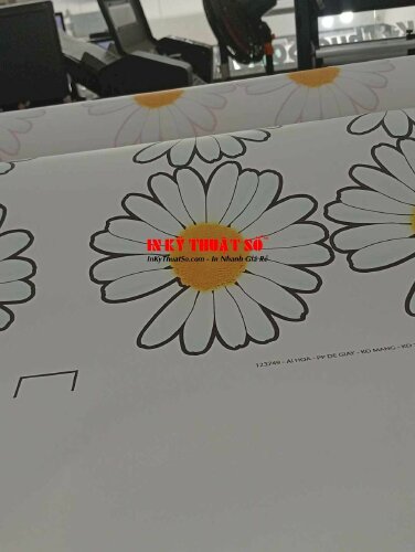 In sticker hoa cúc G-Dragon, in PP đế giấy, bế theo viền, dễ bóc dán - VND962