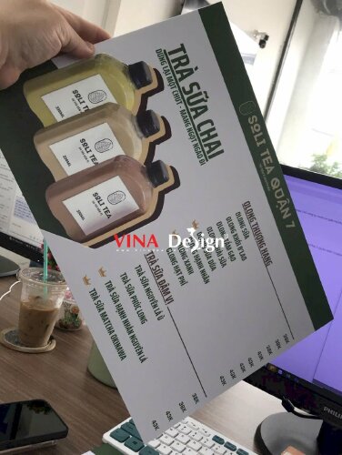 In menu Formex A3 tiệm trà ngon đậm vị nguyên bản - VND981