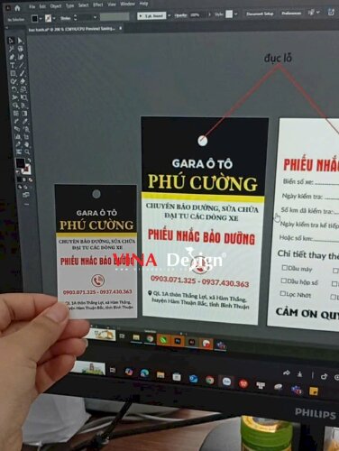 In phiếu nhắc bảo dưỡng ô tô cho gara, hàng gửi đi Bình Thuận từ TPHCM - VND967