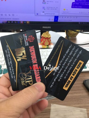 In thẻ VIP card cho câu lạc bộ Billiards, thẻ nhựa ép mờ in 2 mặt, hàng gửi đi Hà Nội từ TPHCM - VND966