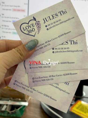In name card giấy mỹ thuật Materica, in nhanh 1 mặt, hàng gửi đi Pháp từ TPHCM - VND982