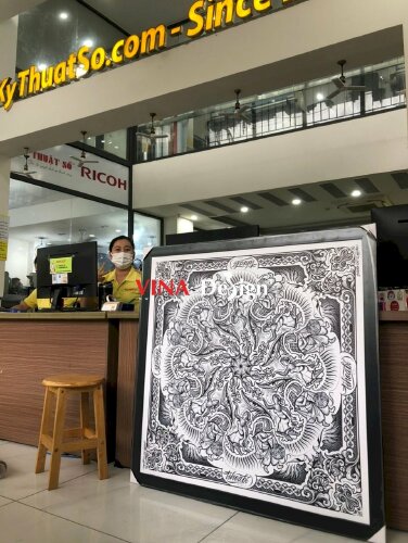 In tranh treo tường khổ lớn Canvas đóng khung viền trơn - VND279