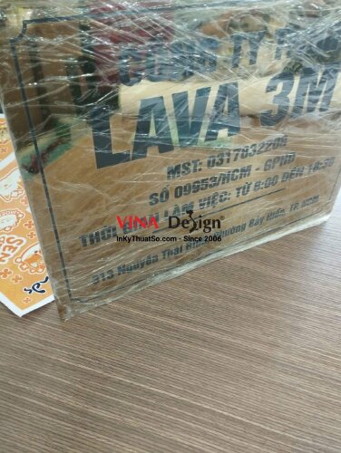 Làm biển hiệu cty Inox vàng in UV màu - VND993