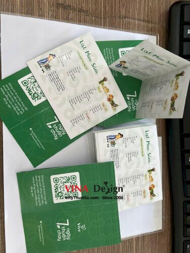 In tờ gấp mini checklist mua hàng, tờ gấp khổ 11cm x 9cm - VND440