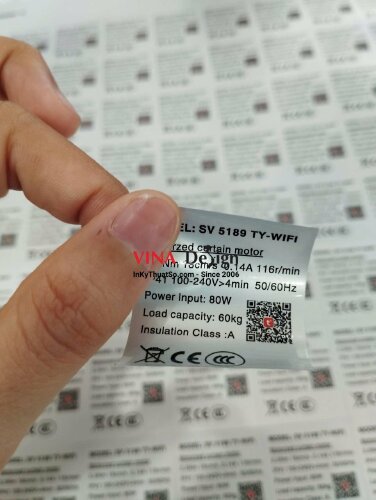 In tem decal xi bạc dán động cơ rèm cửa - VND217