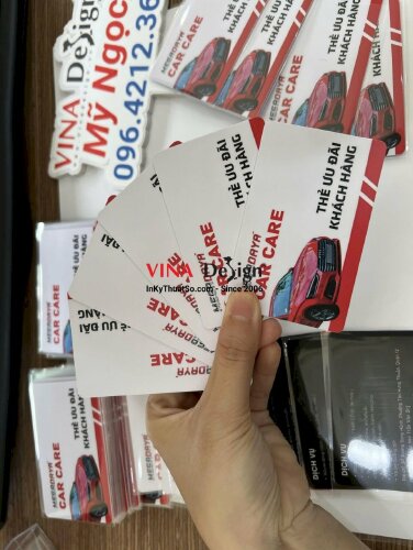 In thẻ ưu đãi khách hàng cho Salon ô tô vệ sinh bảo dưỡng xe hơi - VND335