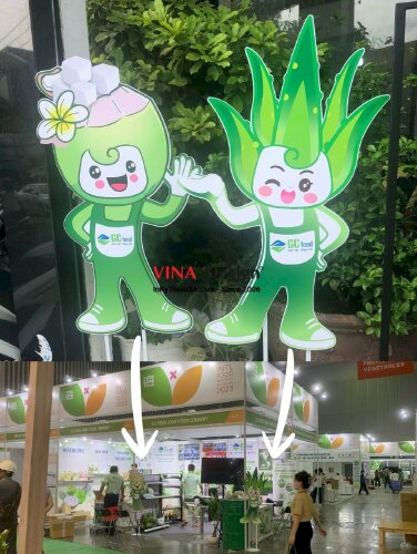 In standee Mascot mô hình linh vật công ty trưng bày gian hàng hội chợ triển lãm - VND395
