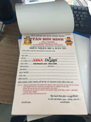 In biên nhận mua bán xe - VND13