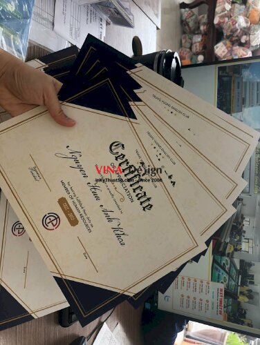 In giấy chứng nhận Certificate trung tâm Anh ngữ - VND74