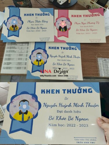 In giấy khen mầm non phiếu bé khỏe bé ngoan - VND43