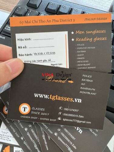 In name card cửa hàng mắt kính - VND18