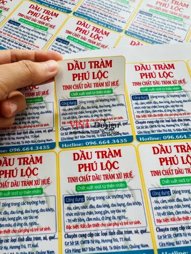 In tem nhãn dán chai tinh dầu tràm - VND60