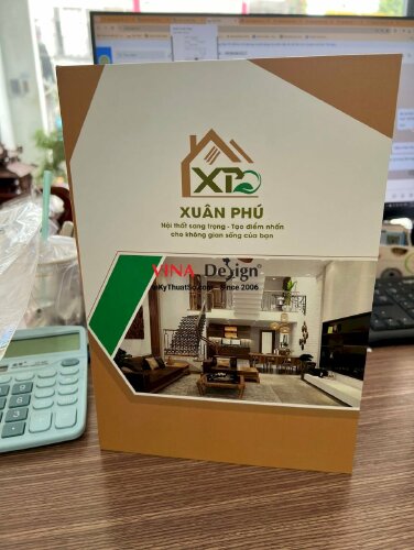 In Catalogue nội thất bìa cứng gáy còng, có thể thay tờ ruột giấy bên trong được - VND483