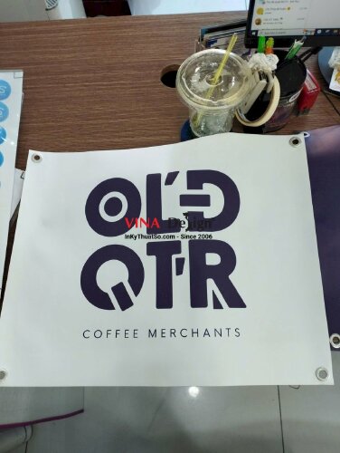 In logo thương hiệu cafe trên vải canvas - VND271
