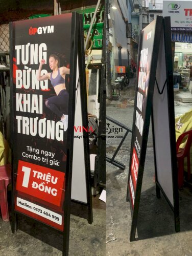 In standee khung sắt chữ A ngoài trời - VND142