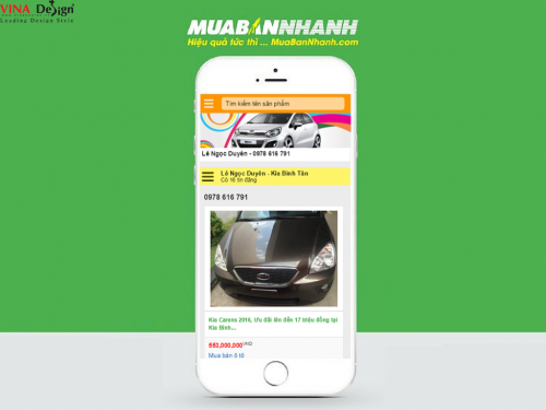 Thiết kế website bán xe ôtô cũ thông qua di động chuyên nghiệp hút khách