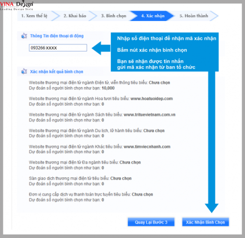 Xác nhận thông tin bình chọn website