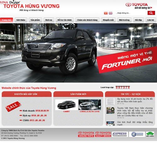 Thiết kế web Toyota Hùng Vương