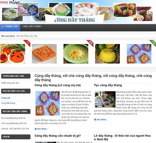 Cúng đầy tháng, cũng thôi nôi, Xôi chè Phúc Lộc Thọ