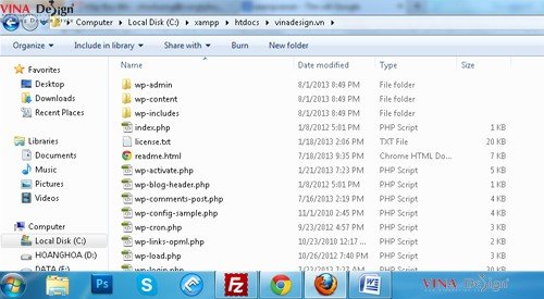 Hướng dẫn cài đặt wordpress, Cài đặt thư mục chứa web