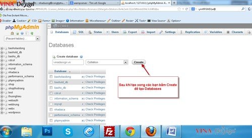 Hướng dẫn cài đặt wordpress, hướng dẫn cài đặt Databases