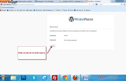 Hướng dẫn cài đặt wordpress, Login website wordpress