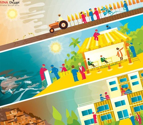 Hình minh họa cảnh quan tuyệt đẹp mang lại vấn đề phát triển để cuộc sống