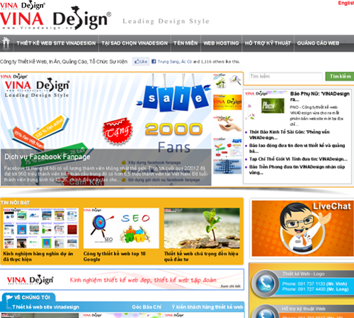 VINADesign thương hiệu hàng đâu trong lĩnh vực thiết kế web