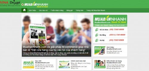 Thiết kế website thương hiệu mua bán nhanh - thuonghieu.muabannhanh.com