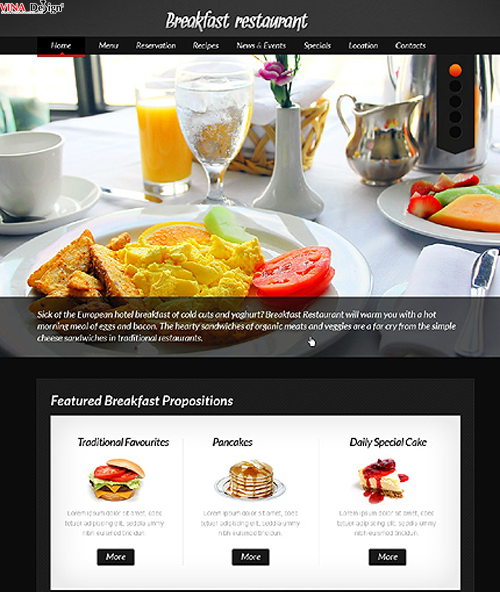 mẫu web nhà hàng