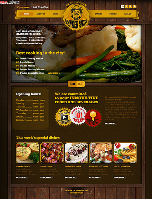 trang web nhà hàng