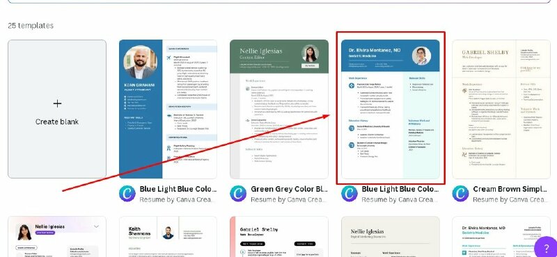 Bước 2: Chọn mẫu CV