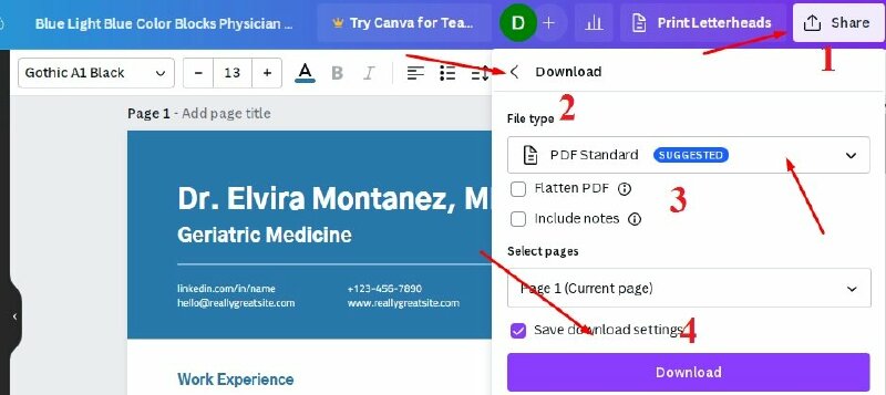 Bước 4: Tải xuống CV