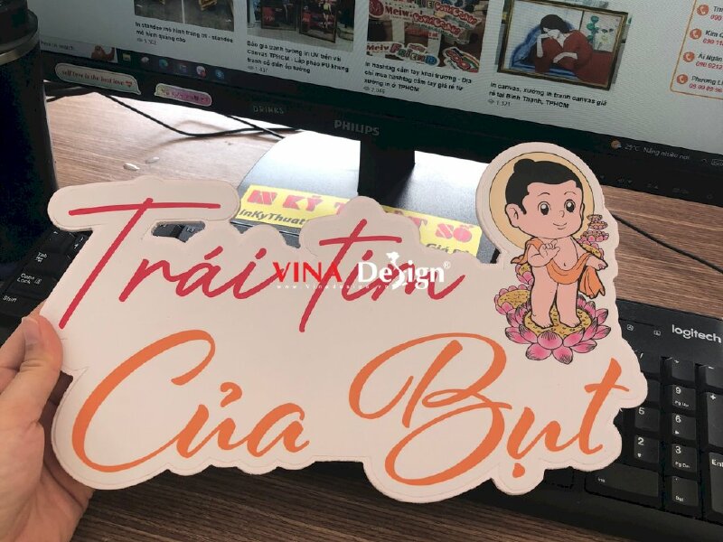 In banner sticker trang trí Trái Tim Của Phật - VND73