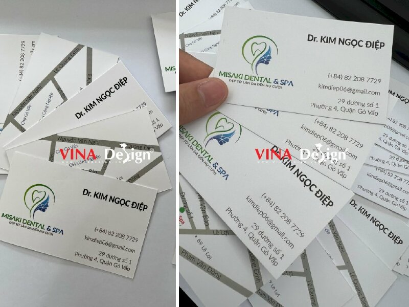 In card visit có vẽ bản đồ đường đi mặt sau - VND112