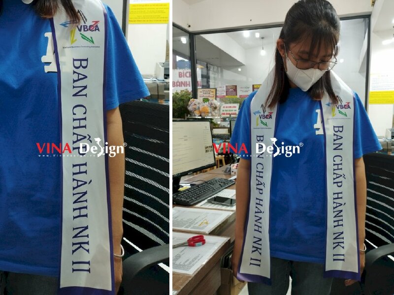 In dây ruy băng đeo vai sự kiện, dải băng quàng vai vải silk - VND83