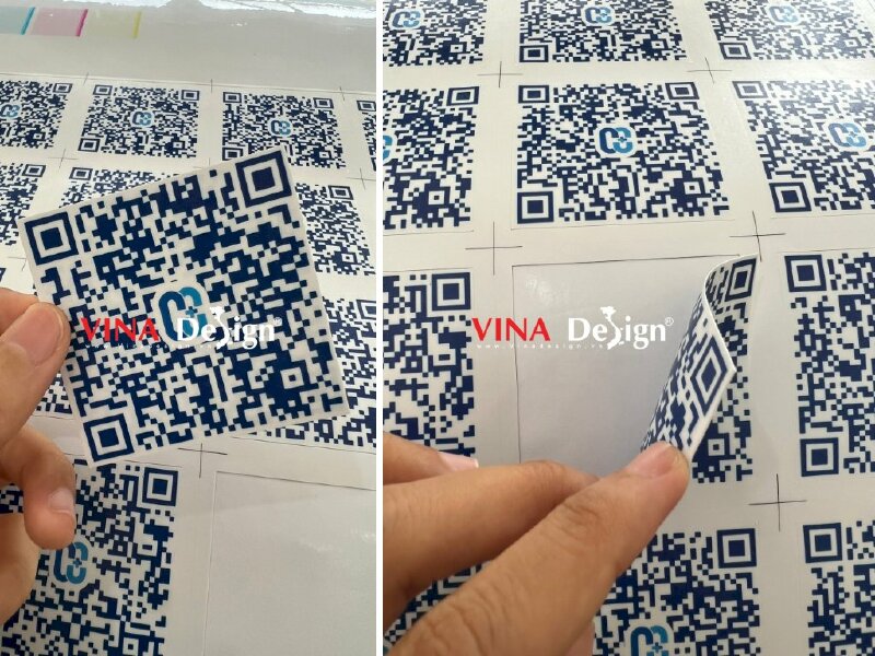 In decal sticker dán mã QRcode thông tin xe máy nhân viên, in ngược 2 mặt - VND97