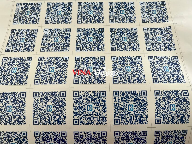 In decal sticker dán mã QRcode thông tin xe máy nhân viên, in ngược 2 mặt - VND97