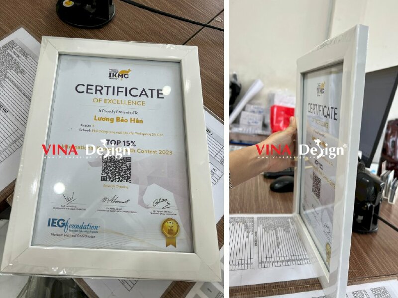 In giấy chứng nhận Certificate (tiếng Anh) - VND20