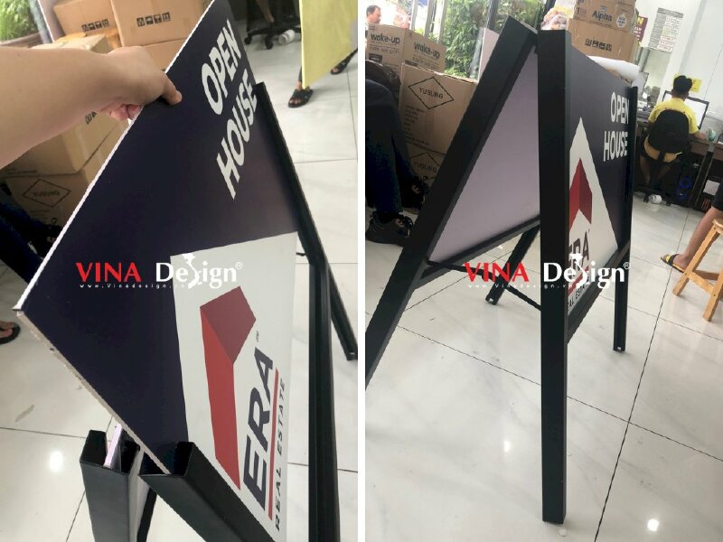 In standee chân sắt chữ A biển chỉ dẫn sự kiện tham quan nhà mẫu Open House - VND52