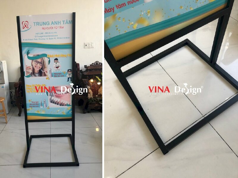 In standee khung sắt chịu gió ngoài trời phòng khám nha khoa dental - VND130