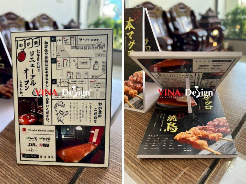 In standee mini để bàn giới thiệu món ăn Nhật Bản (tiếng Nhật) - VND139