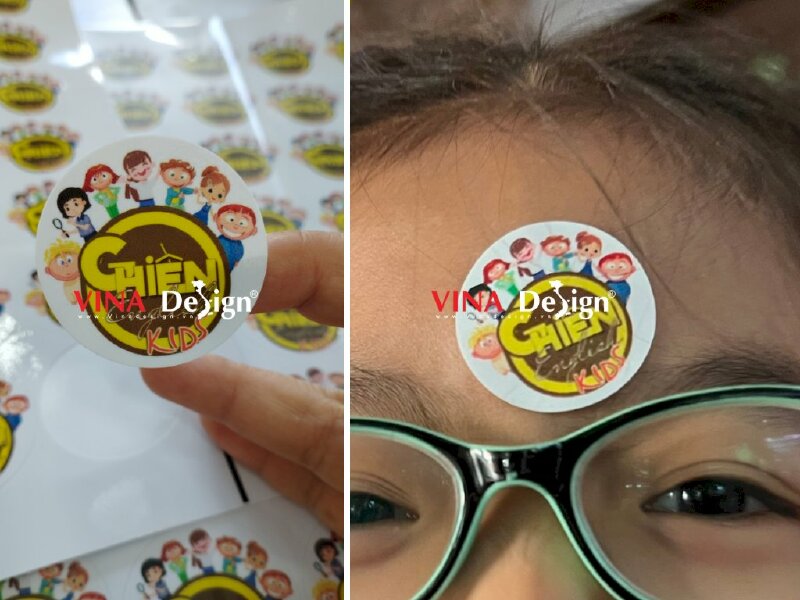 In sticker dán má logo câu lạc bộ tiếng Anh - Ghiền English Kids - VND104