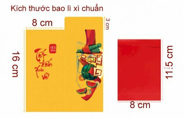 Kích thước bao lì xì size lớn